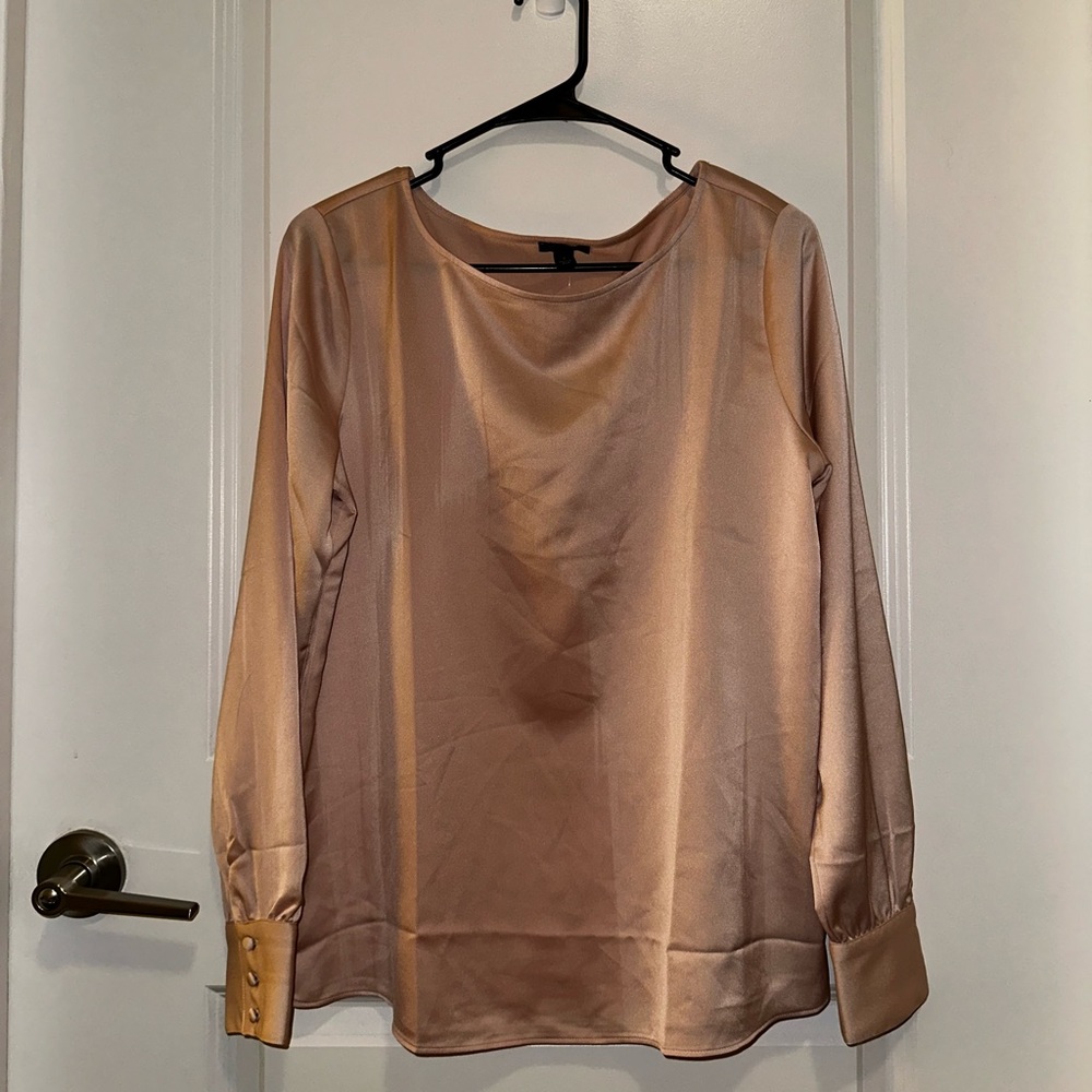 Blush pink Ann Taylor polyester shirt